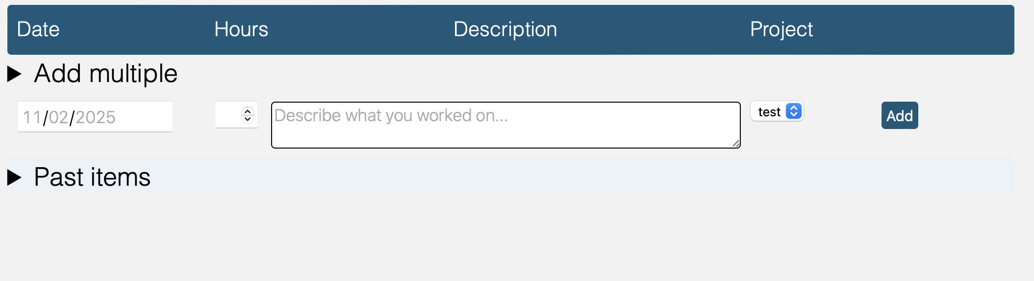Worklog overview