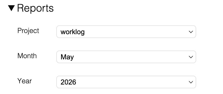 Worklog section reports