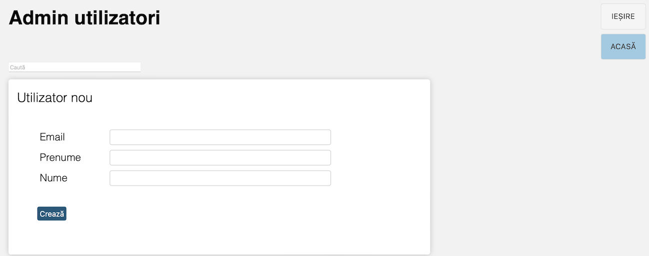 Administrare utilizatori