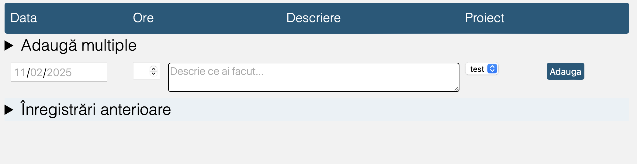 Prezentare generală jurnal de lucru