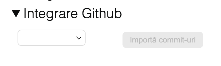 Secțiunea integrare Github jurnal de lucru