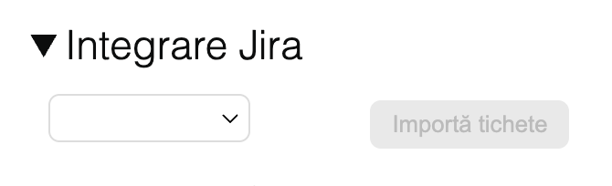 Secțiunea integrare Jira jurnal de lucru